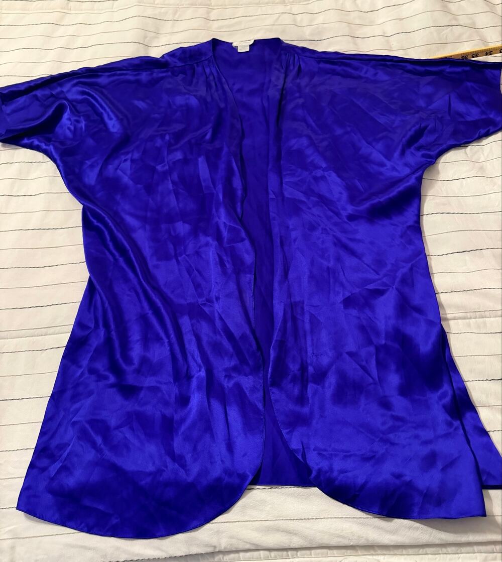 Fantasies by Morgan Taylor | Vintage 100% Silk Kimono Robe Blue